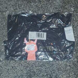 Carter's Black Tee with Pink Llama Graphic